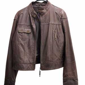 Authentic Knoles & Carter 2X Brown Genuine Leather Jacket | Luxe Moto Style | Ex
